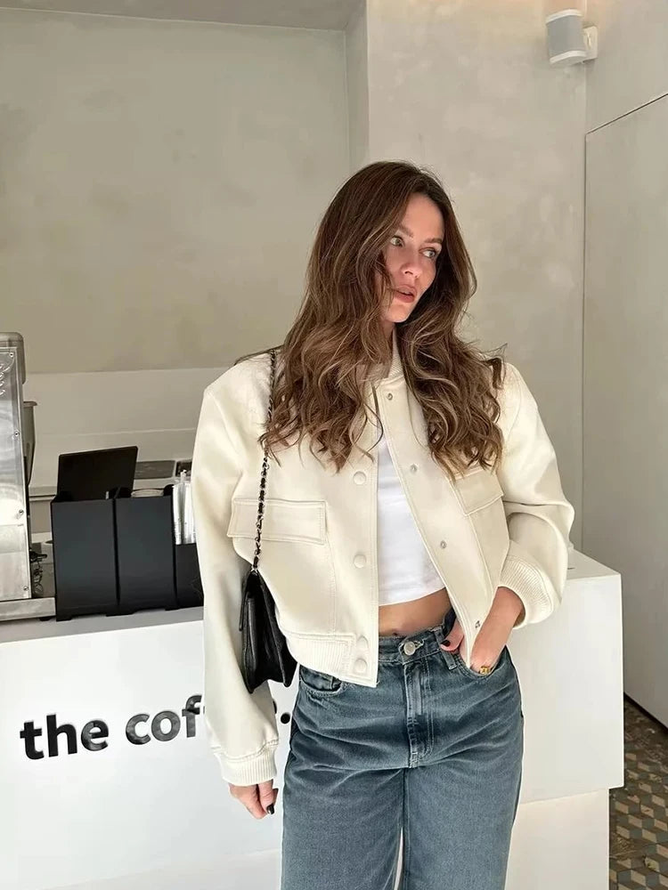 Cropped Bomber Jacket