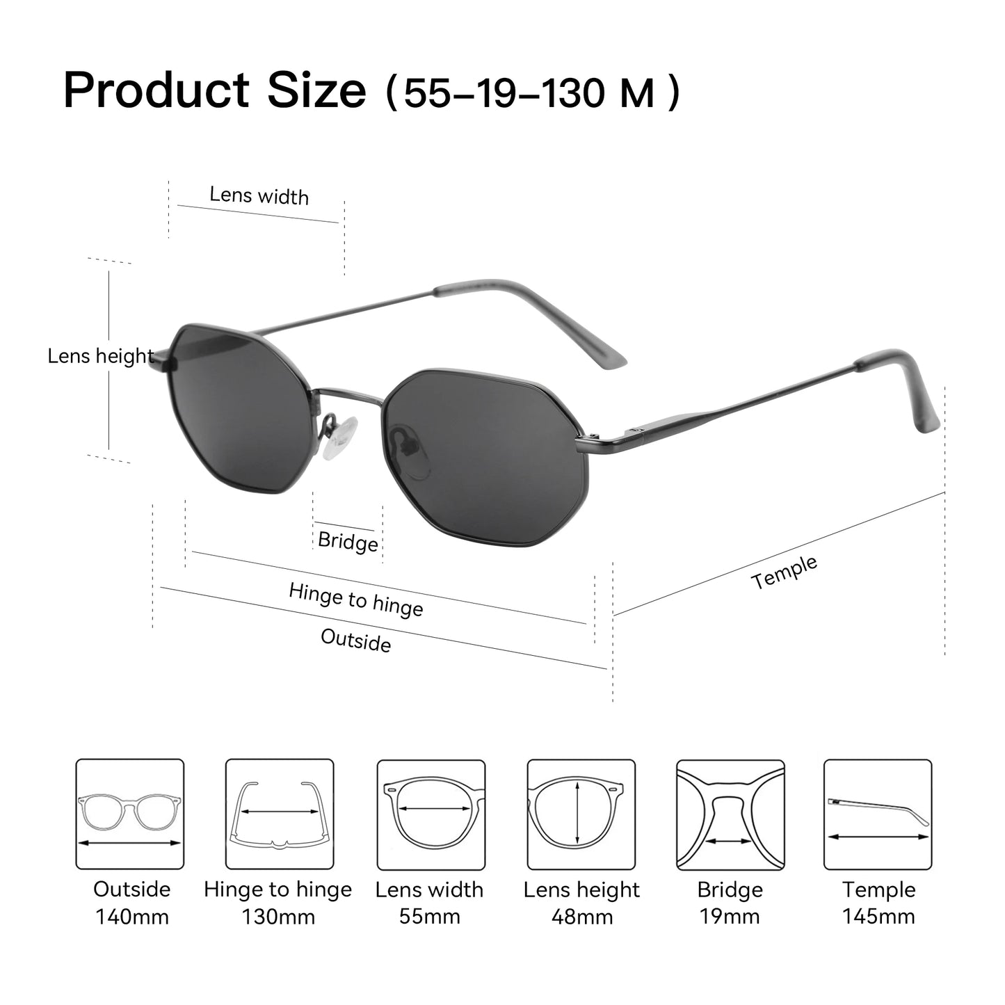 Retro-style Small Polygonal Sunglasses