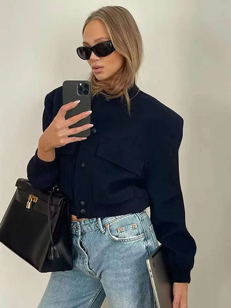Cropped Bomber Jacket