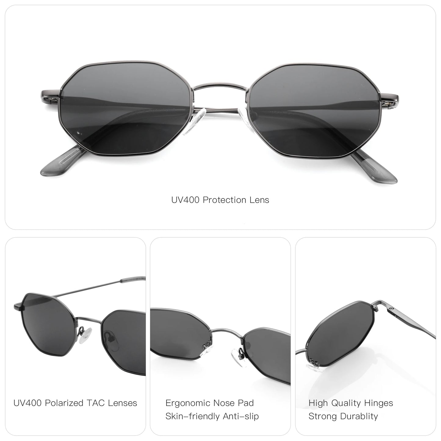 Retro-style Small Polygonal Sunglasses