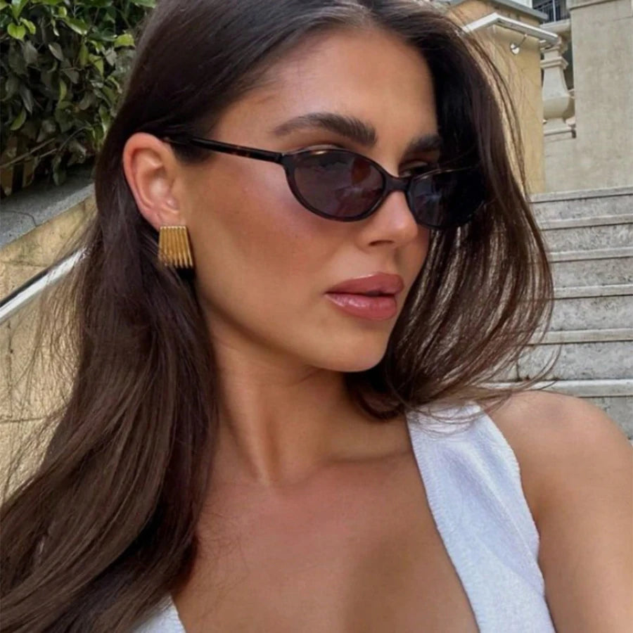 Retro Oval Cat Eye Sunglasses